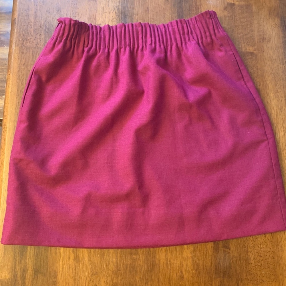 J. Crew mini skirt women’s 4 fushia raspberry lined elastic waist